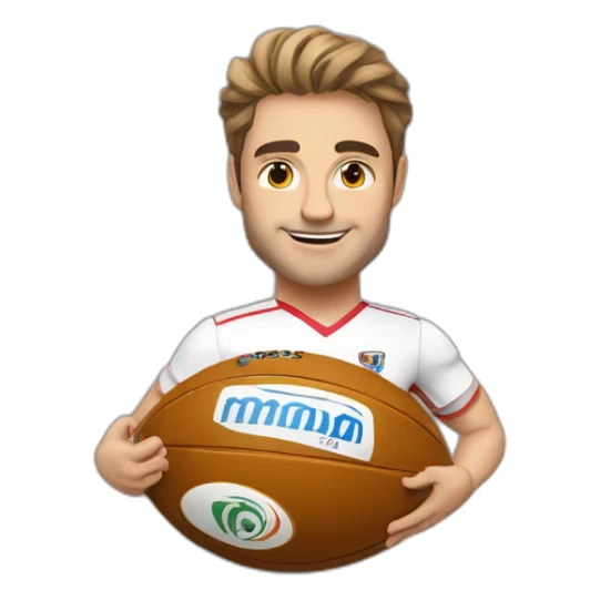 Antoine Dupont avec son ballon de rugby  sticker