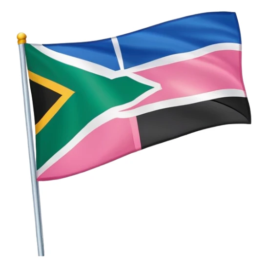 Pink flag of South Africa sticker