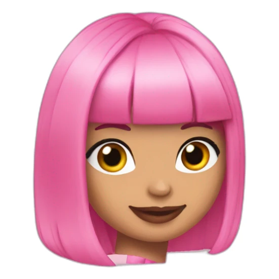 Nicki Minaj reel cheveux rose sticker