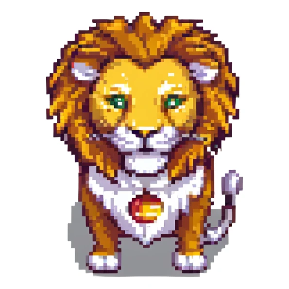 Galatasaray lion mascot pixel art sticker