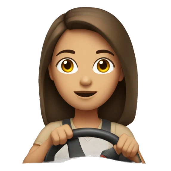 Girl with brown hair driving a car sticker
