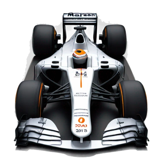 Mclaren Formula 1  team 2012 car front view with 2024 livery sticker
