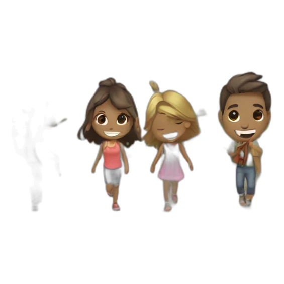 paseo en grupo en montaña sticker