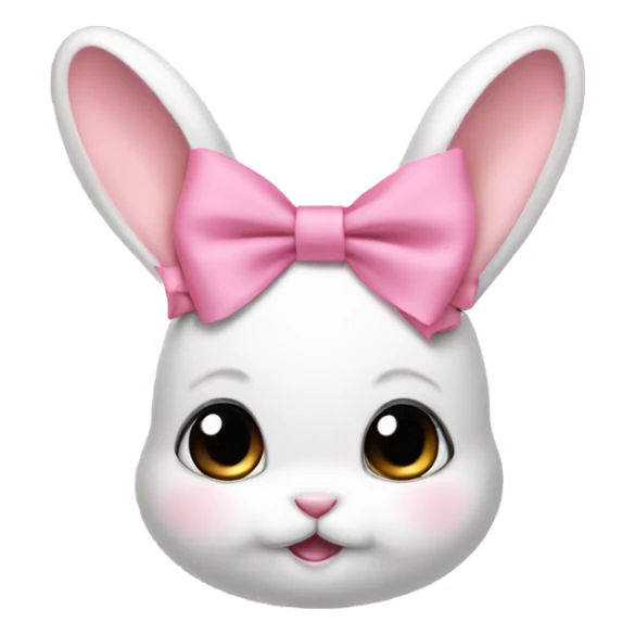 Baby bunny with coquette bow on ear, pink sticker