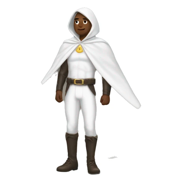 just flying white cape without hood without person, only hood sticker