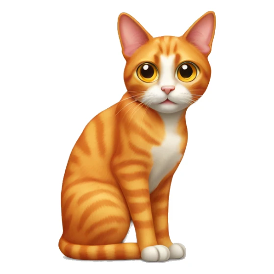 orange cat with big eyes and three color nose sticker