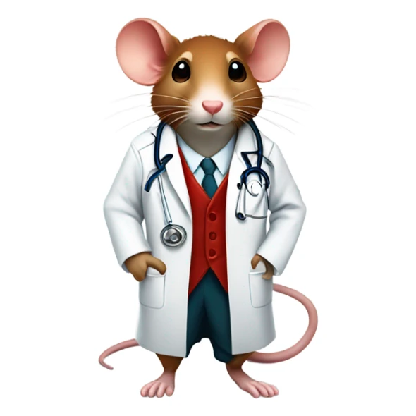 Rat with long red hair and is a doctor sticker