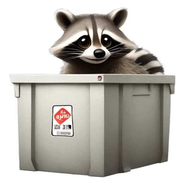 Raccoon popping out of a dumpster  sticker
