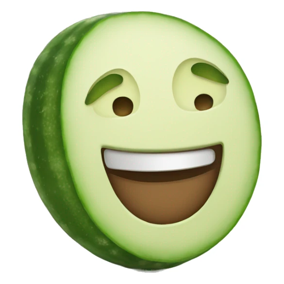 smiling emoji with cucumbers on his eyes sticker