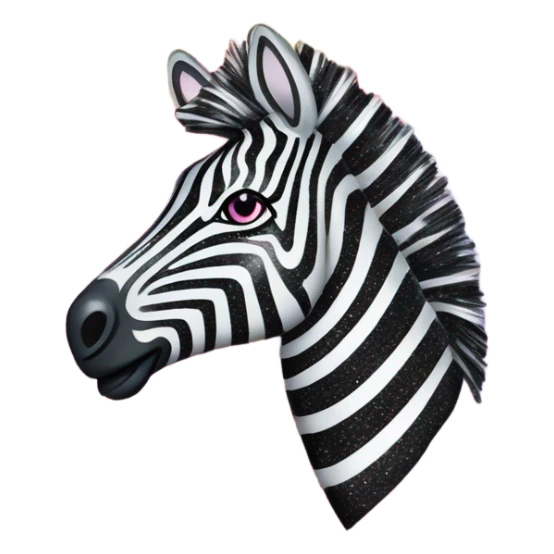 Lisa frank zebra with glitter rainbow stripes sticker
