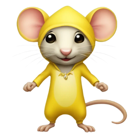 Rat wearing a banana costume  sticker
