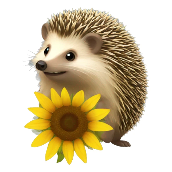 Hedgehog sunflower sticker