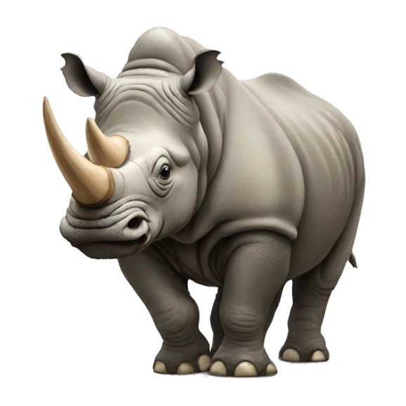 Rhinoceros with wooly mammoth fur sticker