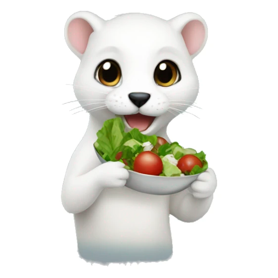 Ermine eating a salad sticker