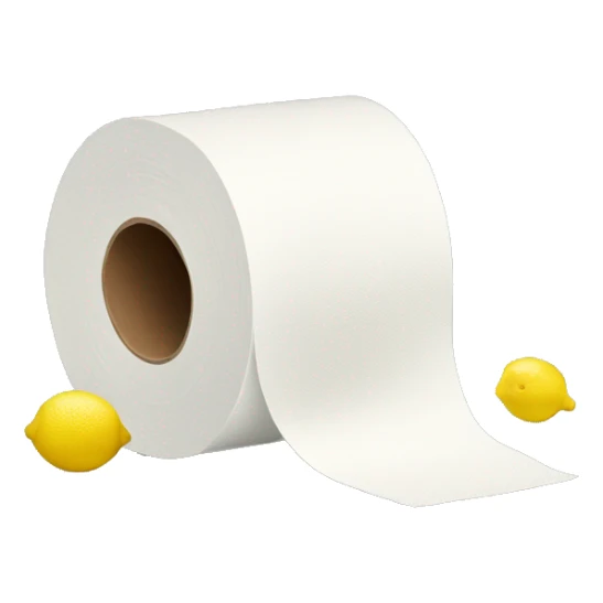toilet paper with lemon  sticker
