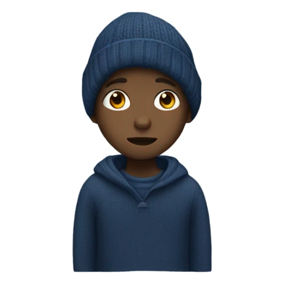homeless boy in dark blue sweater sticker