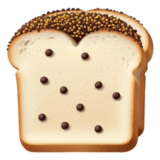 Slice of white bread on a white plate with chocolate sprinkles on top sticker