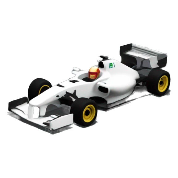 f1 car with some in it driving it  with race track sticker