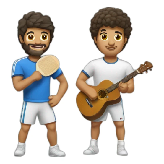 Mi hermano greñudo y barbudo jugando al pádel sticker