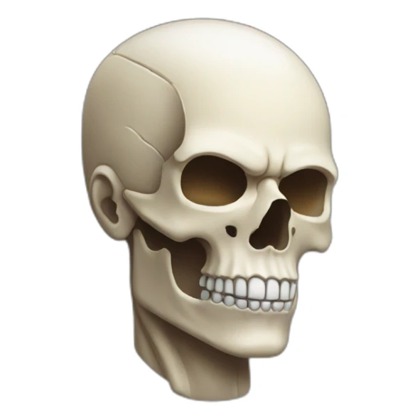 Skull with slicked back hair. akira body guy sticker