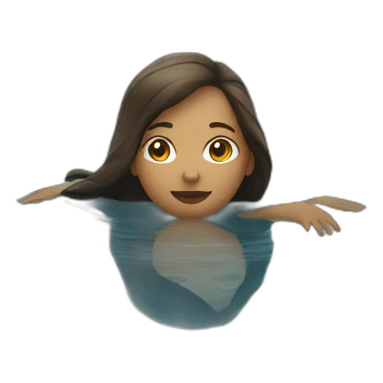Women floating on the water sticker