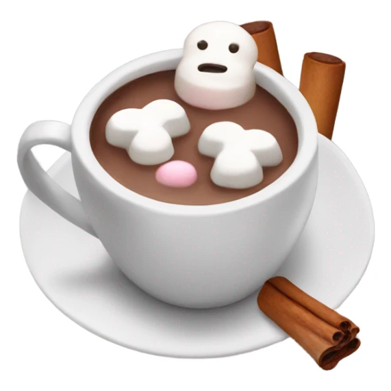 being cup of hot chocolate with marshmallows and cinnamon sticker