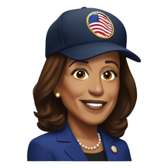 Kamala Harris With trump cap sticker