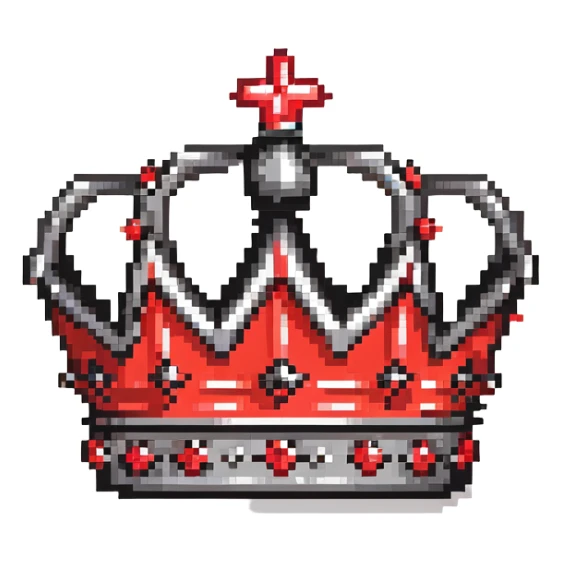 black crown with many small red jewels sticker
