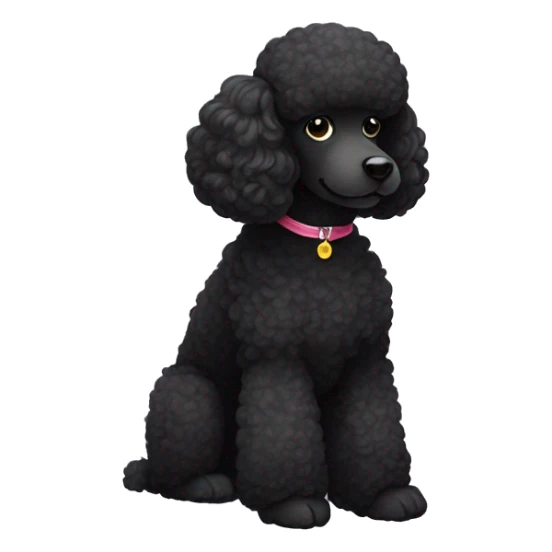 Black poodle with white chin  sticker
