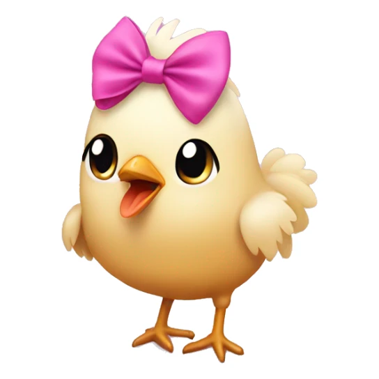little chicken with a pink bow on her head sticker