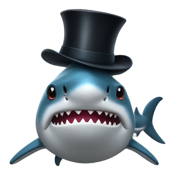 Shark with tophat sticker