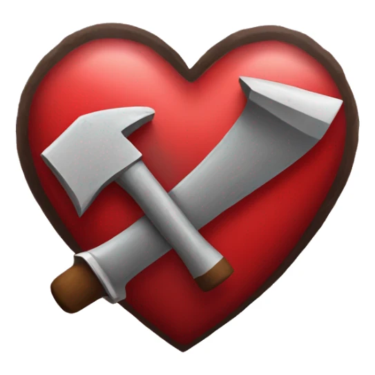 Hammer and sickle crossed in an X shape inside a heart sticker