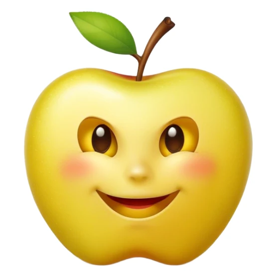 Un pomme neuf francais de couleur jaune  qui et croquée de 5 %  sticker