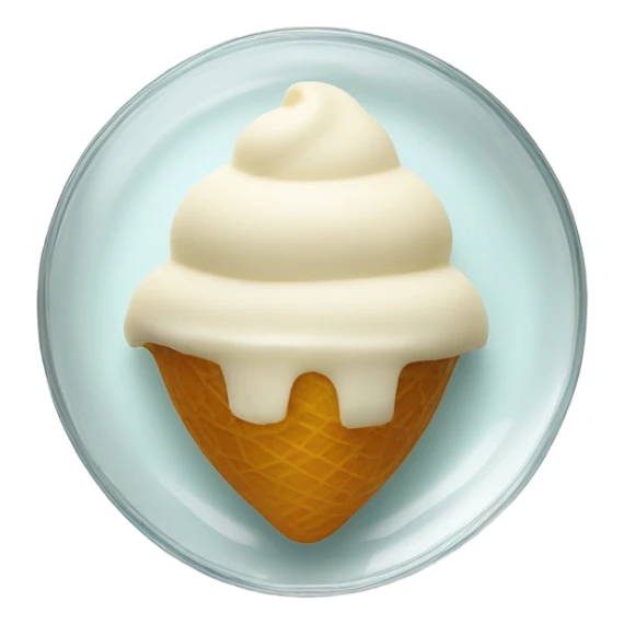 quenelle-shape gelato on a glass plate sticker