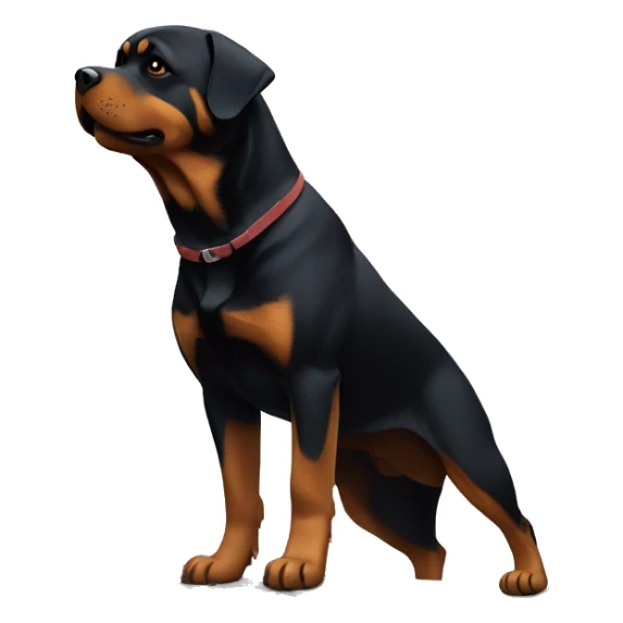 Rottweiler standing on the top of a mountain sticker