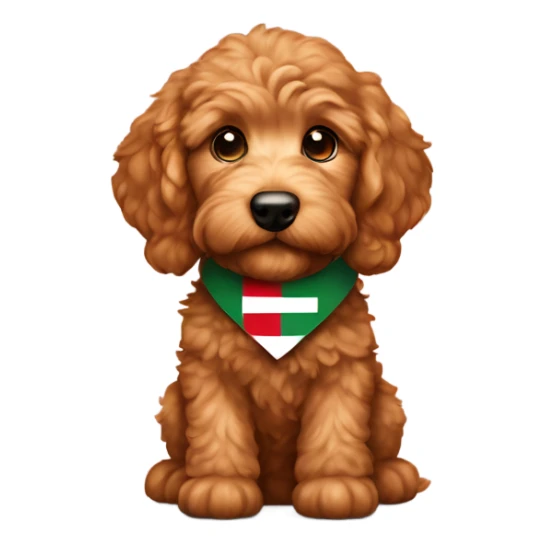 Red golden doodle puppy with an Italian flag collar  sticker