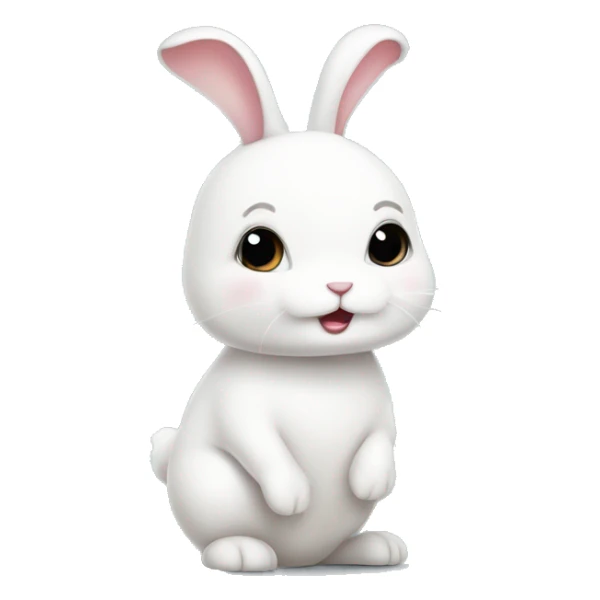 Cute little White bunny with a question mark above her bunny head sticker