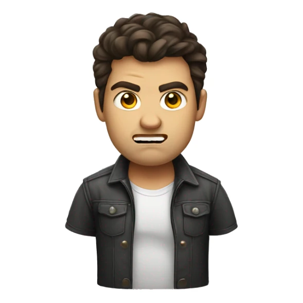 angry brunette hair male web developer sticker