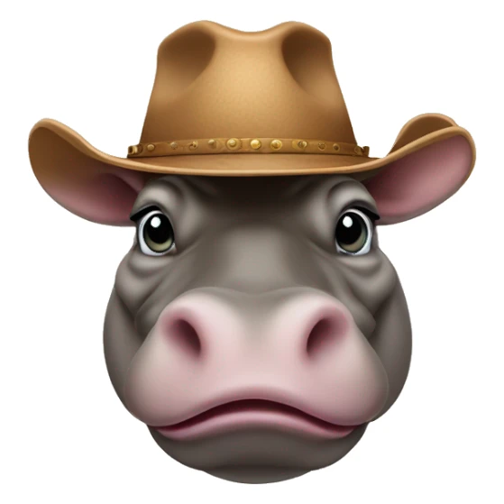 Hippopotamus wearing cowboy hat sticker