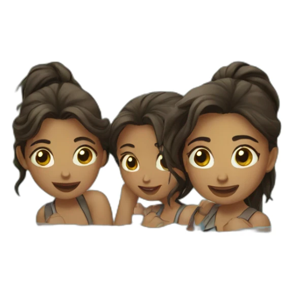 Des filles qui se baigne dans un lac sticker