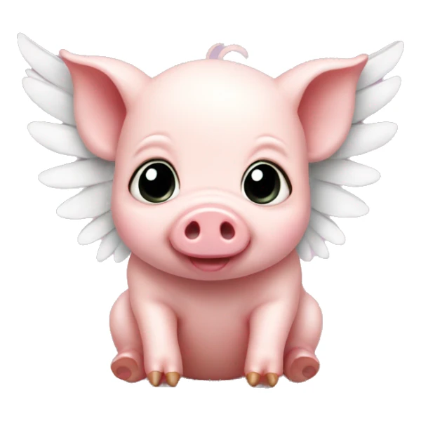 little baby pig with wings sticker