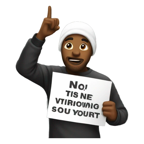 people protest holding a poster in their hand sticker