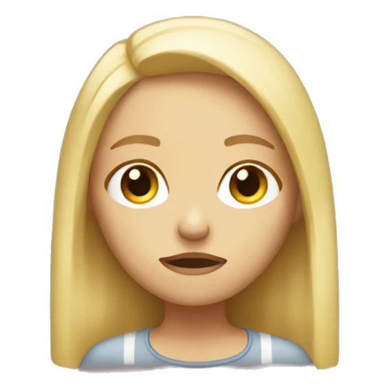 really sad disappointed blonde girl sticker