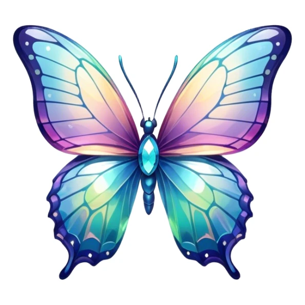 Shiny sparkly glass crystal butterfly sticker