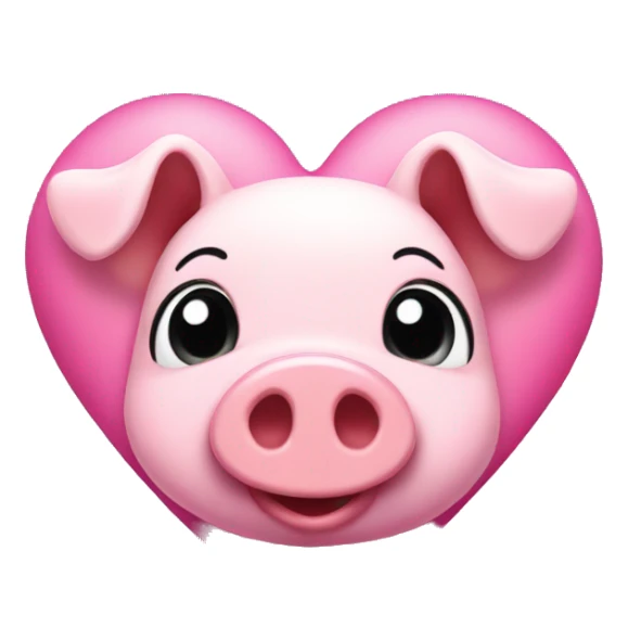 Pink heart with little nouse pig sticker