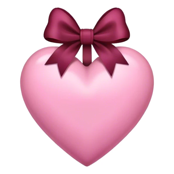 Pink heart with burgundy bow sticker