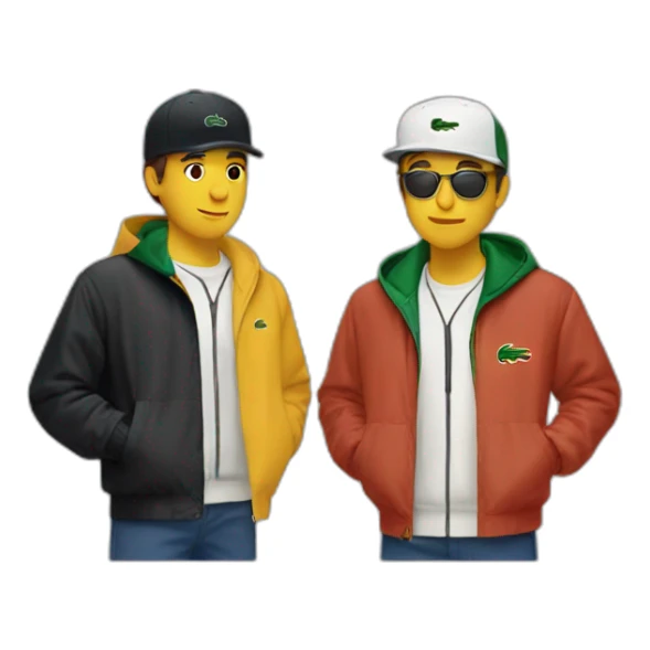 Lacoste latin two friends with black windbreaker sticker