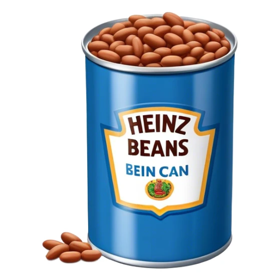 Heinz beans in blue can sticker