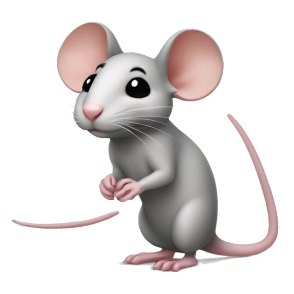 Mouse with little round body no front feet and a really long tail sticker