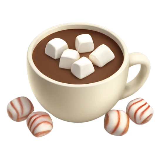 Light beige mug of hot chocolate with marshmallows  sticker